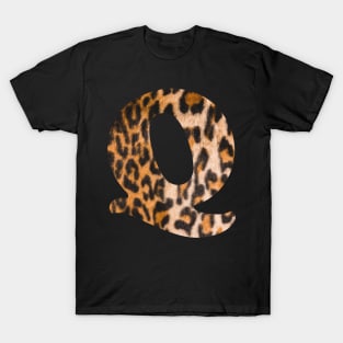 Letter Q leopard print T-Shirt